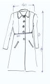 Manteau Natacha. Seventies pourpre. Velours coton stretch. Taille 38