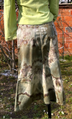 Jupe Solal Végétal A. Longue coton tie & dye kaki, évasée, taille 38