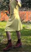 Jupe Tralala Pretty woman jaune, genou, évasée, doublée, élégante