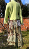 Jupe Solal Végétal B. Longue coton tie & dye kaki, évasée, taille 38