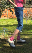 Pantacourt Bimbo, denim stone, knickers original, taille 40, hippy chic