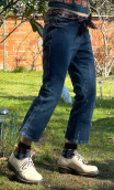 Pantacourt Rodeo. Denim used. Taille 40. 7/8ème, stretch, 5-poches
