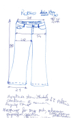 Pantacourt Rodeo. Denim used. Taille 40. 7/8ème, stretch, 5-poches