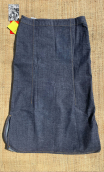 Jupe Ginger. Postcard. Taille 38/40, denim bleu stretch sérigraphie