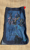 Jupe Ginger. Postcard. Taille 38/40, denim bleu stretch sérigraphie