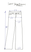 Pantalon Saxo. Denim Toscane. Jean stretch taille haute. Taille 38