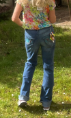 Pantalon Saxo. Denim Toscane. Jean stretch taille haute. Taille 38