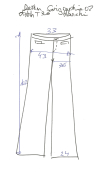 Pantalon denim. Sérigraphie or. Stretch. Taille 36. Sérigraphie or
