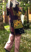 Manteau Natacha. Bohême. Unique piece. Size 36. Printed velvet coat