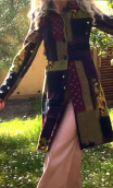 Manteau Natacha. Bohême. Unique piece. Size 36. Printed velvet coat