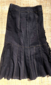Jupe longue Indian Song. Denim noir. Taille 38. Stretch. Casual chic
