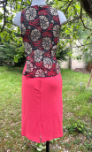 Jupe Crayon Pretty woman rouge, droite, poches, doublée, élégante