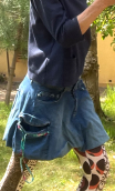 Mini jupe Harley. Denim stone. Taille 42, Poches, ballon doublée