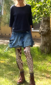 Mini jupe Harley. Denim stone. Taille 42, Poches, ballon doublée
