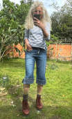 Knickers Viva Maria. Denim stone, bermuda original, hippy chic