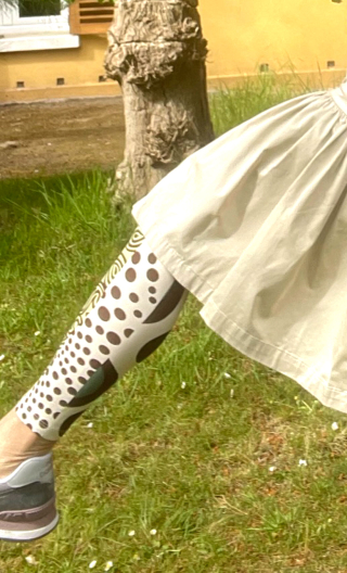 Legging. Ethnique choco vert. Taille XS