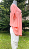 Tunique Baba. Soie lavée saumon. 