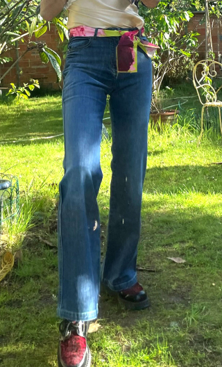 Pantalon Saxo. Denim Stone. Dolce vita. Taille 40, jean coupe droite