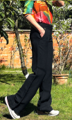 Pantalon. Lin coton noir. Taille 38, loose