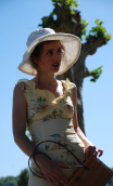 Robe Songe de Gatsby voile imprimé Floride, taille petite, ajusté