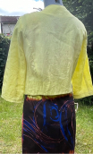 Veste Rosy. Sunshine jaune, boléro, 4 boutons, lin coton jaune. 40