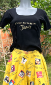 Top danseuse Noir. AE Jean's doré, Manches courtes. Taille 1