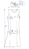 Robe Cricri Cup cakes corail. Taille 34/36. Sans manche, festons