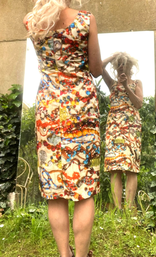 Robe Zazie en imprimé Colliers, coton mélangé, sans manche, ajustée