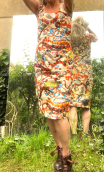 Robe Zazie en imprimé Colliers, coton mélangé, sans manche, ajustée
