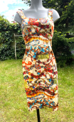 Robe Zazie en imprimé Colliers, coton mélangé, sans manche, ajustée