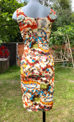Robe Zazie en imprimé Colliers, coton mélangé, sans manche, ajustée