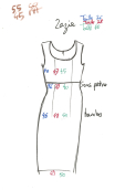 Robe Zazie en imprimé Colliers, coton mélangé, sans manche, ajustée