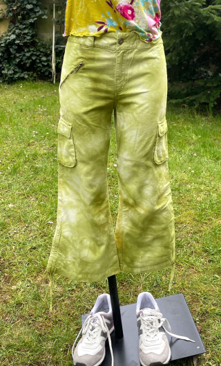 Baggy court Trinidad, Tie and dye pistache. Coton. Taille 36 pièce unique