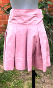 Jupe Cricket. Libération rose. Taille 36. Plis creux, corolle, Taille 36