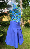 Jupe Cricket. Indian Song bleu. Taille 38. Plis creux, courte