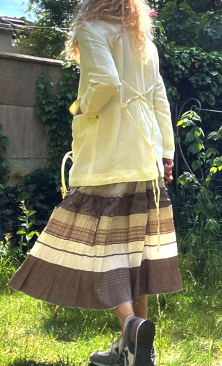 Veste Amazon. Havana citronnelle. Lin viscose jaune pâle. Oversize