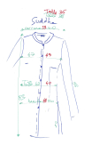 Longue veste Suddha. Satin blanc. Taille 36 et 38. Coton 