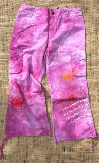 Pantacourt Baggy Trinidad rose. Sunflower CC. Taille 38. Coton