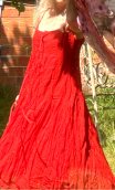 Robe L'Ombre du vent. Atlantide rouge. Tissu mémoire de forme