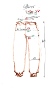 Pantalon Sarouel. Imprimé Colliers. Elastiqué taille et bas de jambe