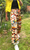 Pantalon Sarouel. Imprimé Colliers. Elastiqué taille et bas de jambe
