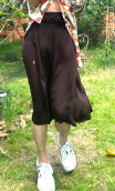 Jupe soie lavée choco. Taille 36. Plissée