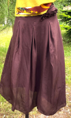 Jupe soie lavée choco. Taille 36. Plissée
