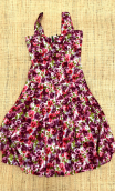 Robe Villa Borghese imprimé Toscane rouge. Taille 38, bretelles, ample