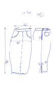 Jupe crayon Eléphants. Taille 36. Coton imprimé stretch