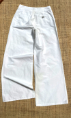 Pantalon Salambô. Indian blues blanc. Coton soie. Ample