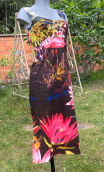 Robe La Belle Italienne en Big Bang. Coton stretch imprimé. Taille 36