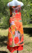 Robe longue Le Kiosque à musique. Faïence, coton imprimé fleurs