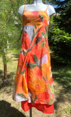 Robe longue Le Kiosque à musique. Faïence, coton imprimé fleurs