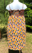 Robe Lune rousse. Guinguette Myrtille. Loose, bretelles, Imprimé pois